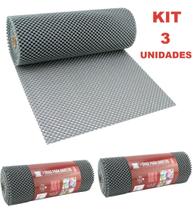 Kit 3 Forro Para Gavetas e Armários de Cozinha Antiderrapante Closet ou Jogo Americano - Rolo 30cm x 460cm - Clink