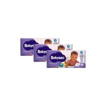 Kit 3 Fralda Babysec Premium Tamanho M Pacote Mega com 32 Unidades Descartáveis