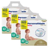 Kit 3 Fralda Descartável Personalidade Baby Total Care Bag - Tamanho XXG - Total de 126 Unidades
