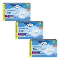 Kit 3 Fralda Descartável Tena Mega Slip Dermacare 24 Und
