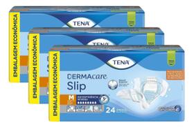Kit 3 Fralda Descartável Tena Mega Slip Dermacare 24 Und