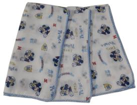 Kit 3 Fralda Disney 70X70Cm Estampada Com Croche Mickey Kit 3 Fralda Disney 70X70Cm Estampada Com Croche Mickey