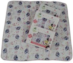 Kit 3 Fralda Disney 70X70Cm Estampada Com Croche Minnie Kit 3 Fralda Disney 70X70Cm Estampada Com Croche Minnie