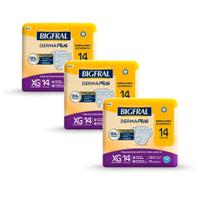 Kit 3 Fralda Geriátrica Bigfral Derma Plus XG 14 Unidades cada