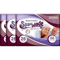 KIT 3 FRALDA GERIÁTRICA SUAVIDADE EG - 26 unidades