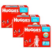 Kit 3 Fralda Huggies Supreme Care Tamanho P Mega 48 Unidades Descartáveis Kit 3 Fralda Huggies Supreme Care Tamanho P Mega 48 Unidades Descartáveis