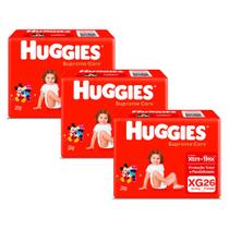 Kit 3 Fralda Huggies Supreme Care Tamanho XG Mega 26 Unidades Descartáveis cada