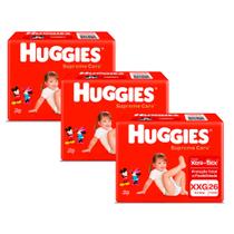 Kit 3 Fralda Huggies Supreme Care Tamanho XXG Mega 26 Unidades Descartáveis