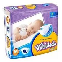 Kit 3 fralda infantil vitalidade baby m/ 90 = 270 un