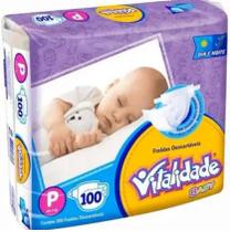 KIT 3 FRALDA INFANTIL VITALIDADE BABY P/100 = 300un