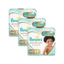 Kit 3 Fralda Pampers Premium Care Tamanho XXG Pacote Mega 24 Fraldas Descartáveis Kit 3 Fralda Pampers Premium Care Tamanho XXG Pacote Mega 24 Fraldas Descartáveis