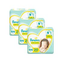 Kit 3 Fralda Pampers Recém-Nascido Premium Care RN 20 Unidades Kit 3 Fralda Pampers Recém-Nascido Premium Care RN 20 Unidades