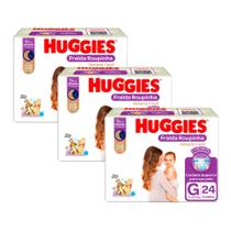 Kit 3 Fralda Roupinha Huggies Natural Care Tamanho G Pacote Mega 24 Unidades Descartáveis