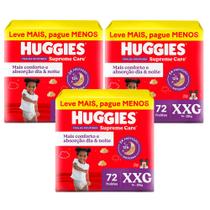 Kit 3 Fralda Roupinha Huggies Supreme Care Tamanho XXG 72 Unidades Descartáveis