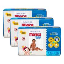 Kit 3 Fralda Turma da Mônica Baby Jumbo Tamanho XXG 16 Unidades Descartáveis