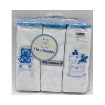 Kit 3 Fraldas 70cmx70cm 3723 Cia do Neném Minasrey