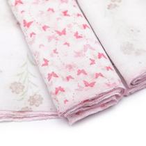 Kit 3 Fraldas Babete Paninho De Boca Bebê Estampado Algodão