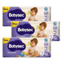 Kit 3 Fraldas Babysec Galinha Pintadinha Premium Mega G com 26 unidades