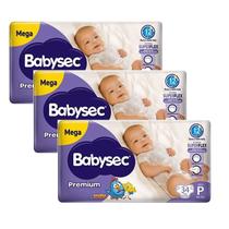 Kit 3 Fraldas Babysec Galinha Pintadinha Premium Mega P com 34 unidades