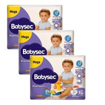 Kit 3 Fraldas Babysec Galinha Pintadinha Premium Mega XG com 24 unidades