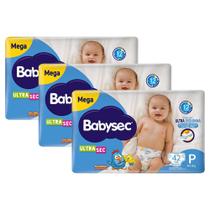 Kit 3 Fraldas Babysec Galinha Pintadinha Ultrasec Mega Tamanho P 42 unidades cada