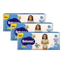 Kit 3 Fraldas Babysec Ultrasec Hiper Galinha Pintadinha XG com 56 unidades Kit 3 Fraldas Babysec Ultrasec Hiper Galinha Pintadinha XG com 56 unidades