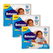 Kit 3 Fraldas Babysec Ultrasec Jumbo Galinha Pintadinha XXG com 16 unidades