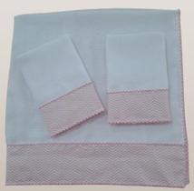 Kit 3 Fraldas Bebê 2 Boca 1 Ombro 100% Algodão com Barra Chevron