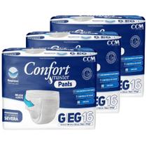 Kit 3 Fraldas Calça Descartável Geriátrica Adulto Confort Master Pants G-EG - Total 32 Un