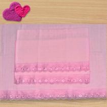 Kit 3 Fraldas de Algodão para Bebê Ombro e Boca com Acabamento Lese e Picueta