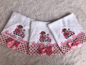 Kit 3 Fraldas de Boca Bordado
