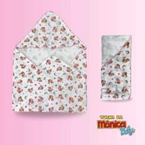 Kit 3 Fraldas Estampadas Monica 70X70Cm Com Capuz Feminino Kit 3 Fraldas Estampadas Monica 70X70Cm Com Capuz Feminino