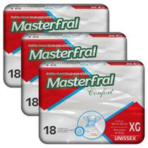 Kit 3 Fraldas Geríatrica Masterfral Confort XG com 18un Embalagem Econômica