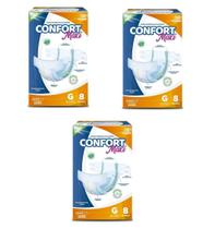 Kit 3 Fraldas Geriátricas Confort Maxi G Incontinência Urinária Kit 3 Fraldas Geriátricas Confort Maxi G Incontinência Urinária