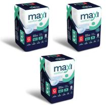 Kit 3 fraldas geriatricas pacote com 08 tiras maxi confort - g Kit 3 fraldas geriatricas pacote com 08 tiras maxi confort - g