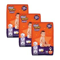 Kit 3 Fraldas Infantil Shorts Piquitucho EG 42 unidades