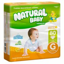 Kit 3 Fraldas Natural Baby Premium Hiper + G 80 un.