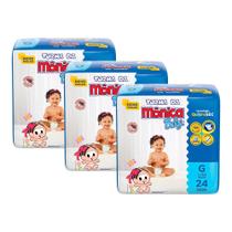 Kit 3 Fraldas Turma da Mônica Baby Jumbo G com 24un cada