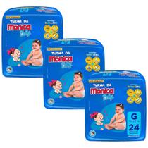 Kit 3 Fraldas Turma da Mônica Baby Jumbo G com 24un cada