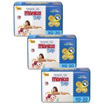 Kit 3 Fraldas Turma da Mônica Baby Jumbo XG com 20un cada