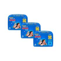 Kit 3 Fraldas Turma da Mônica Baby Jumbo XXG com 16un cada Kit 3 Fraldas Turma da Mônica Baby Jumbo XXG com 16un cada