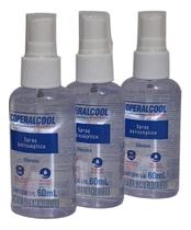 Kit 3 Frasco Alcool Spray Antiseptico 60ml Coperalcool Bacfree Clássico Kit 3 Frasco Alcool Spray Antiseptico 60ml Coperalcool Bacfree Clássico