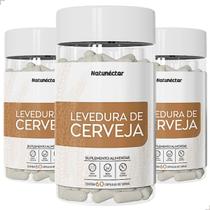 Kit 3 Frasco Levedura de Cerveja Suplemento Alimentar Natural 100 Puro Original Premium 180 Cápsulas