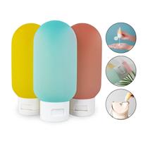 Kit 3 Frasco Multicolor Resistente Viagem Shampoo Condicionador Loção Banho 60ml