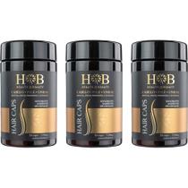 Kit 3 Frascos de Suplemento Alimentar Hair Caps para Fortalecimento Capilar