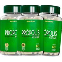 Kit 3 Frascos Extrato Própolis Verde Suplemento Alimentar Natural 100% Puro 180 Cápsulas Green Seco Original Vitamina Encapsulado Premium
