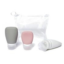 Kit 3 Frascos Silicone Para Viagem Sabonete Shampoo Creme