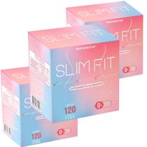 Kit 3 Frascos Slim Fit Suplemento Alimentar Natural Original Café Verde Psyllium Laranja Moro Fibras 360 Cápsulas Natunéctar