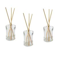 Kit 3 Frascos Vidro Transparente Para Difusor E Aromatizador Com Varetas