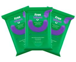 Kit 3 Free Wipes Lenços imedecidos antissepticos Aloe Vera - FREEWIPES